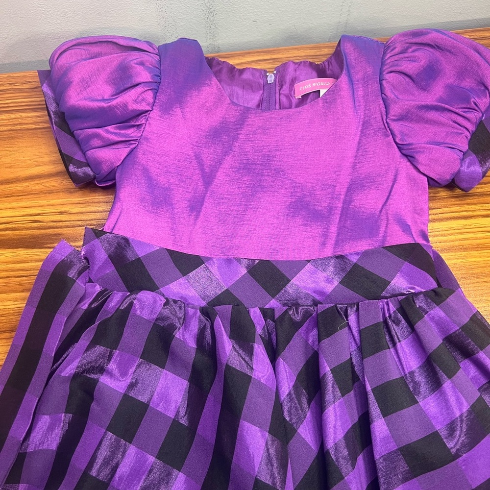 Elegant Kids Formal Dress in Purple and Black - Picture 6 of 9